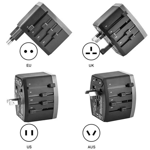 Atsisveikink su be elektros, 4 prievadas USB bendros paskirties kelioninis ki...